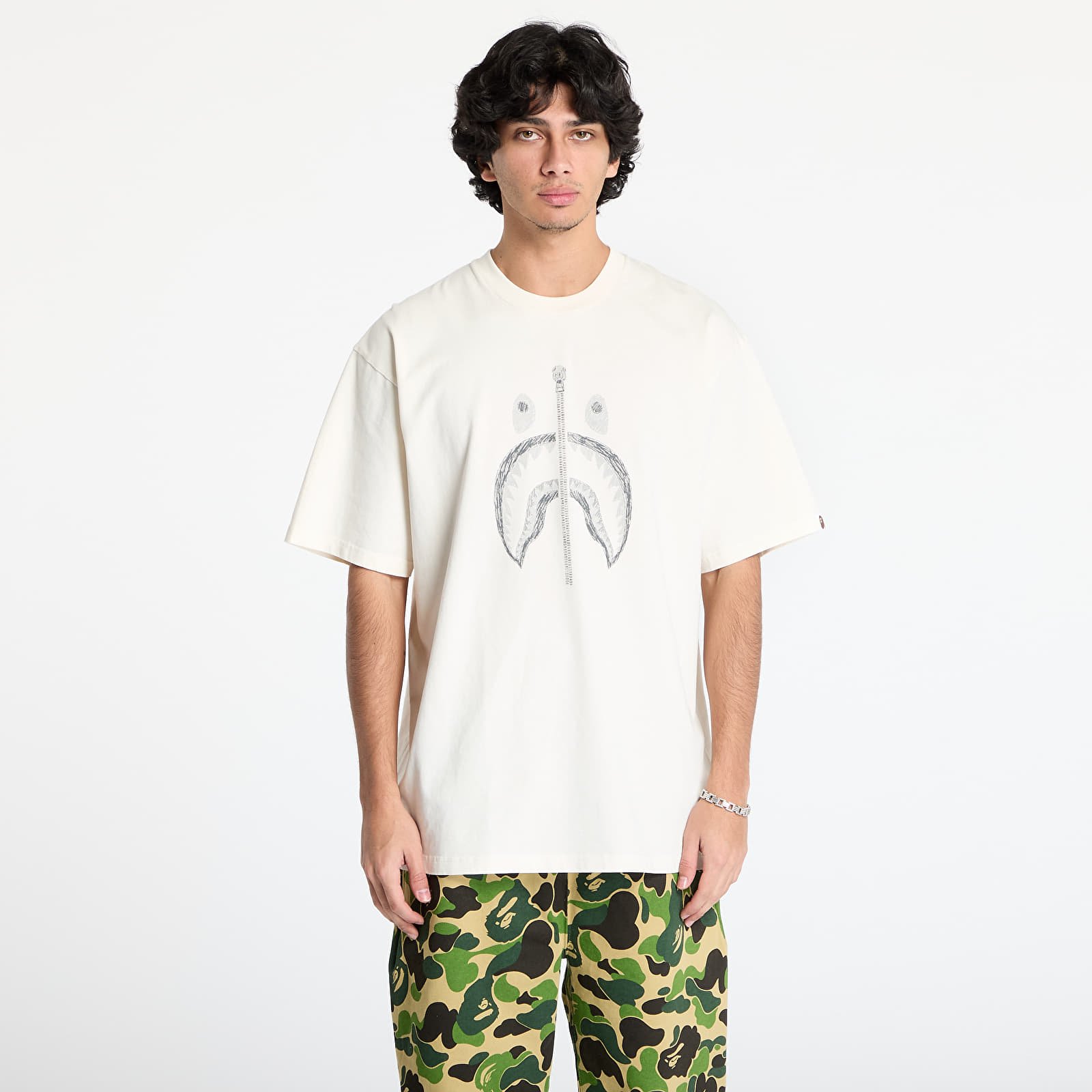 Koszulki A BATHING APE Garment Dye Shark Relaxed Fit Tee Ivory