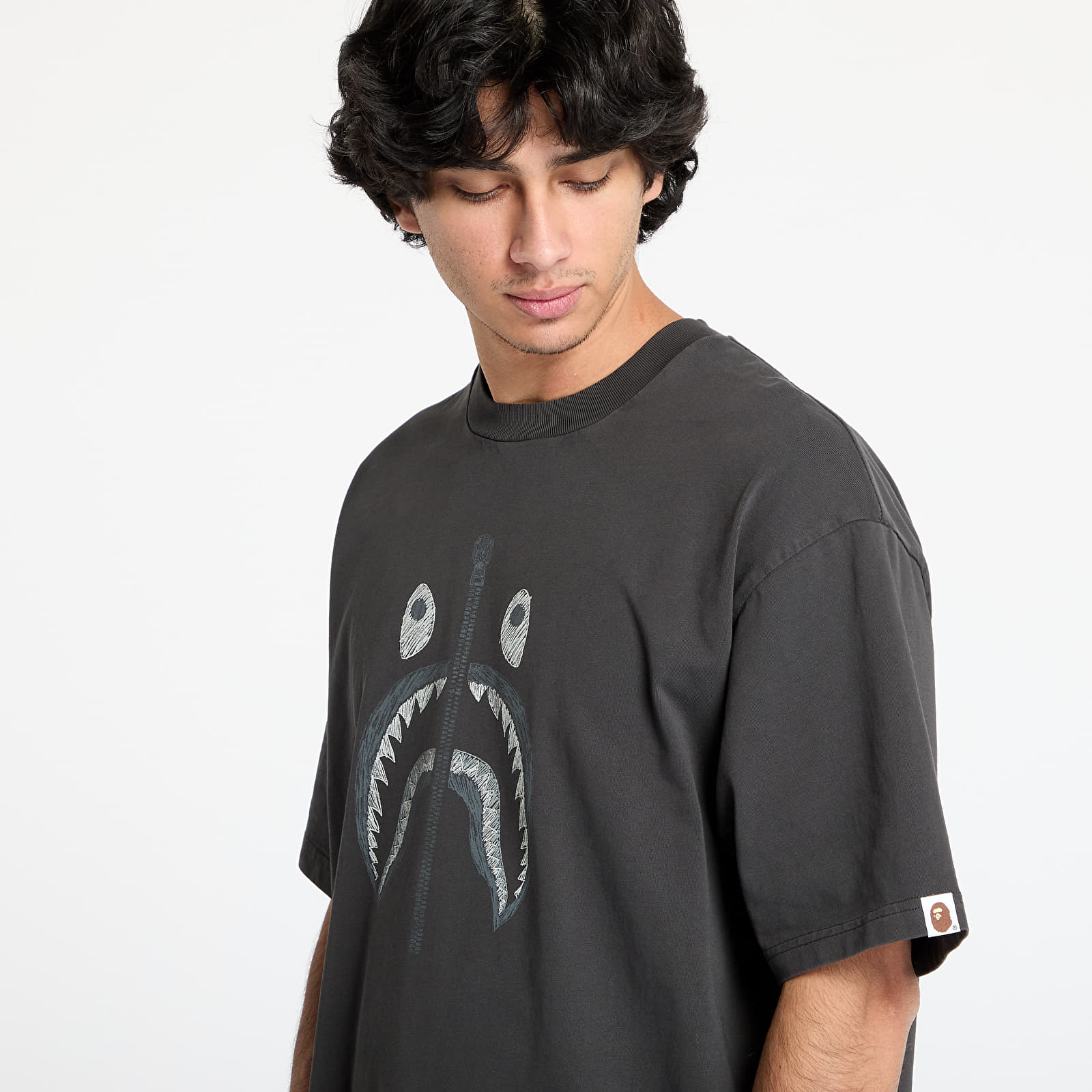Pólók A BATHING APE Garment Dye Shark Relaxed Fit Tee Black