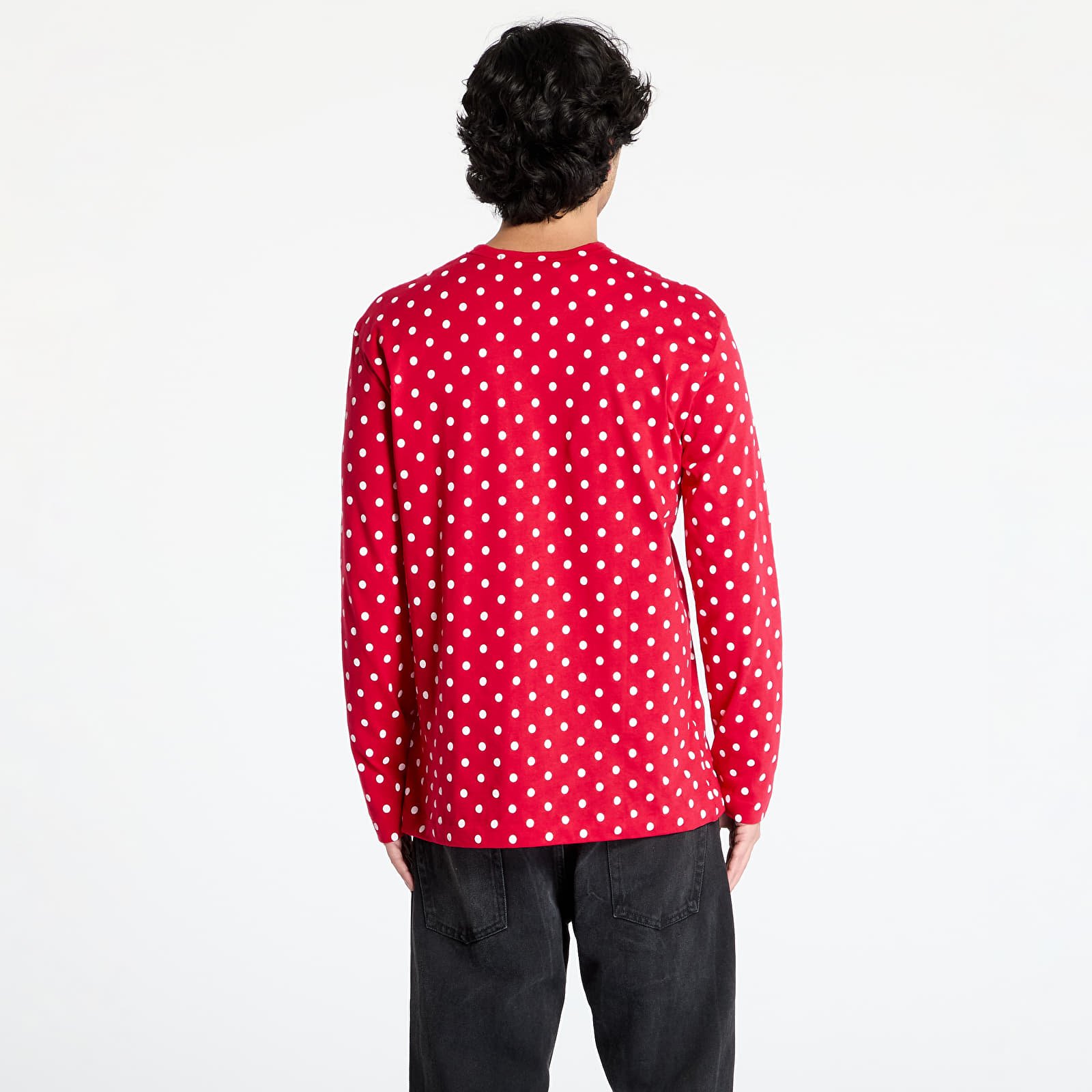 T-Shirts Comme des Garçons PLAY Heart Logo Long Sleeve Tee UNISEX Red