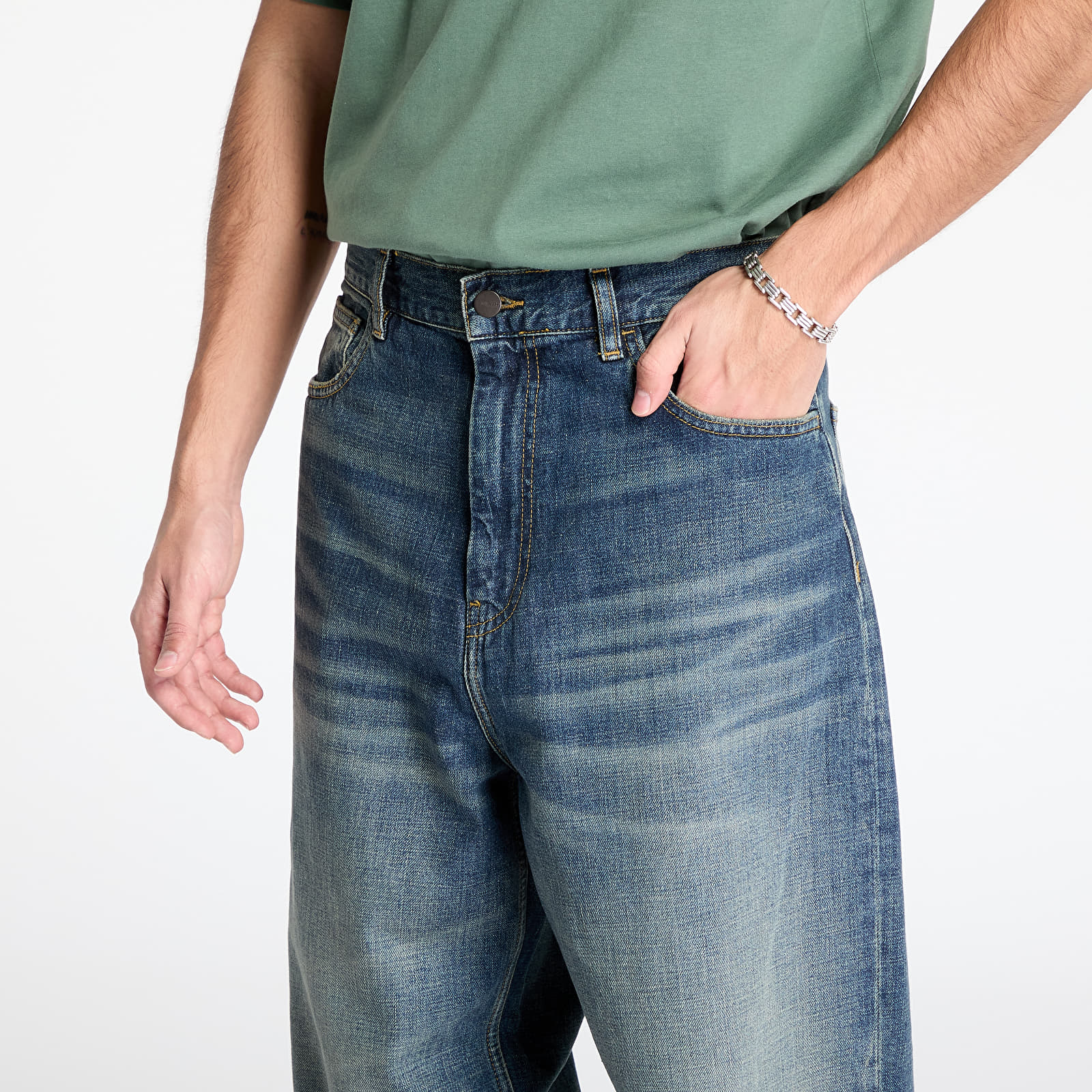 Jeansy Carhartt WIP W' Brandon Pant Blue Worn Used Wash