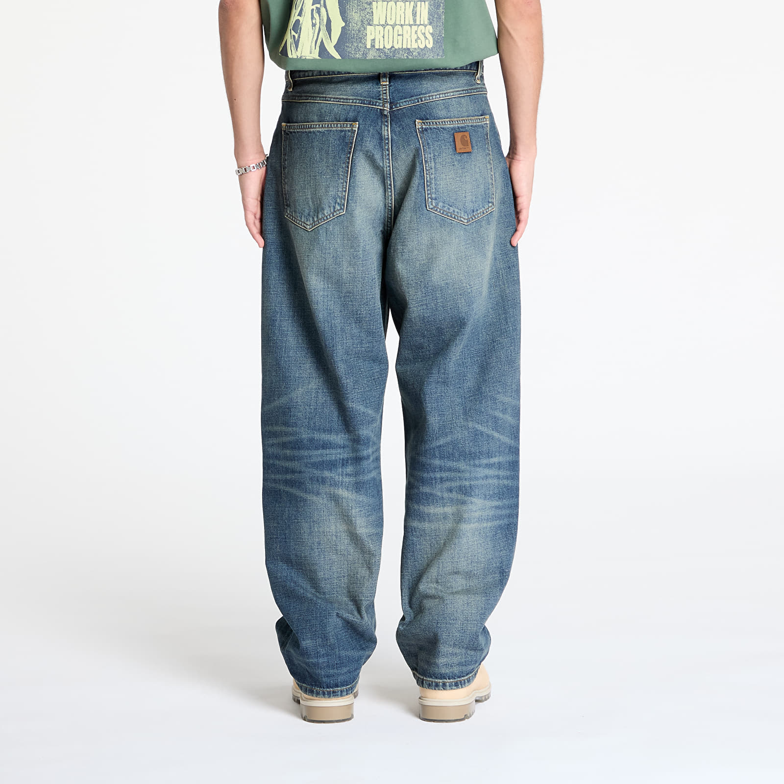 Jeansy Carhartt WIP W' Brandon Pant Blue Worn Used Wash