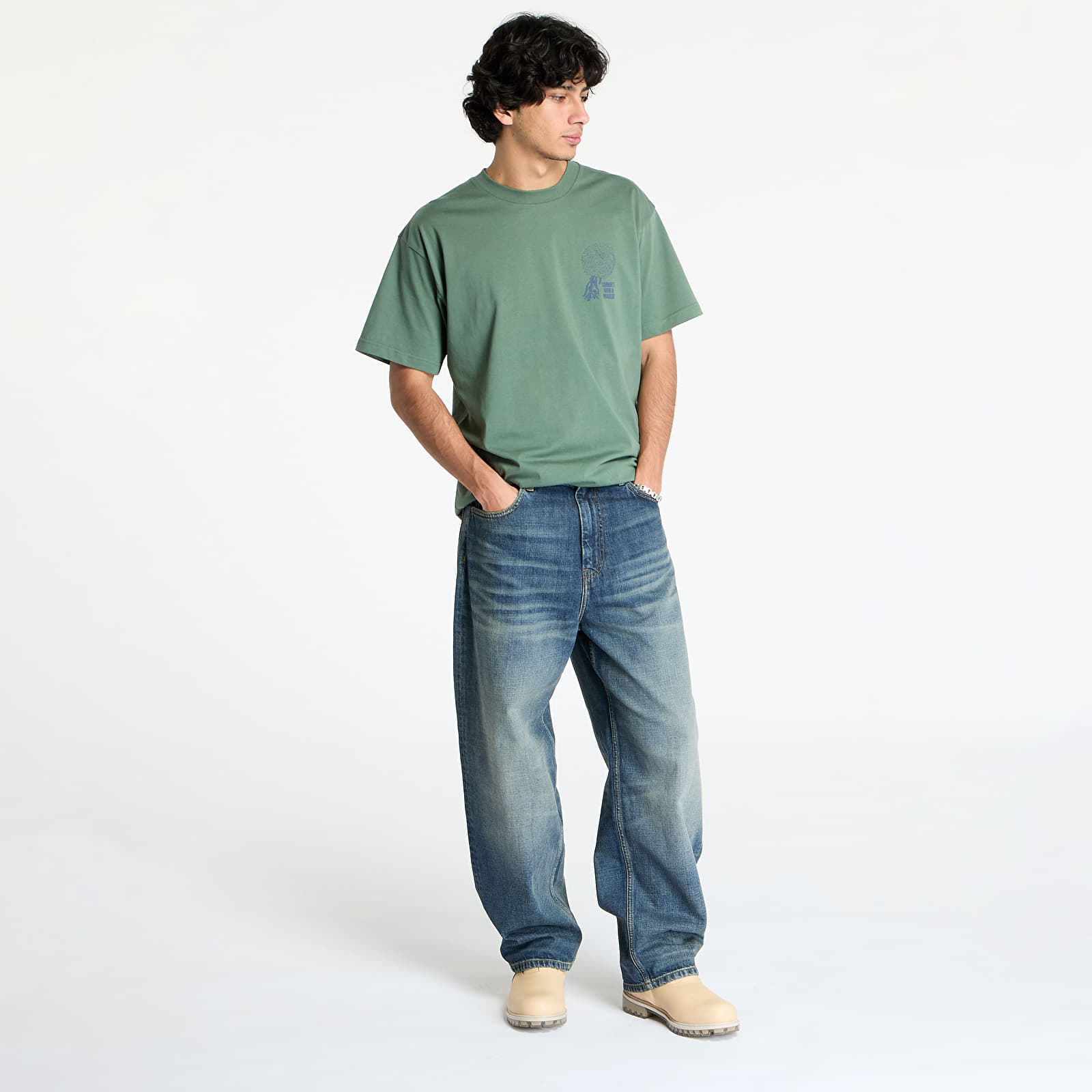Jeansy Carhartt WIP W' Brandon Pant Blue Worn Used Wash
