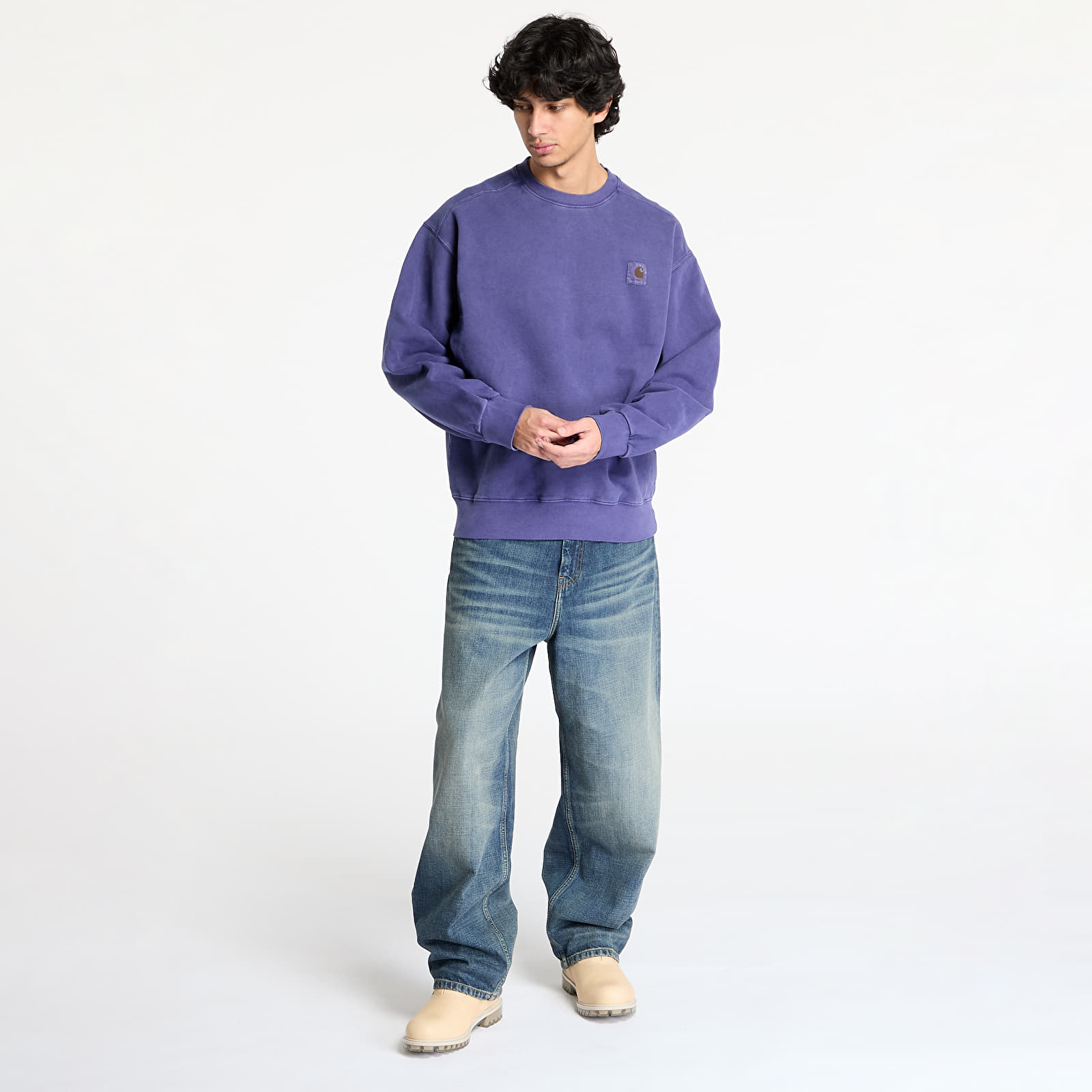 Mikiny Carhartt WIP Vista Sweatshirt UNISEX Aura Garment Dyed