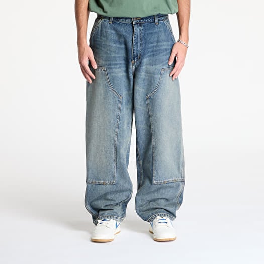 Džíny Carhartt WIP W' Brandon Double Knee Pant Blue Worn Used Wash