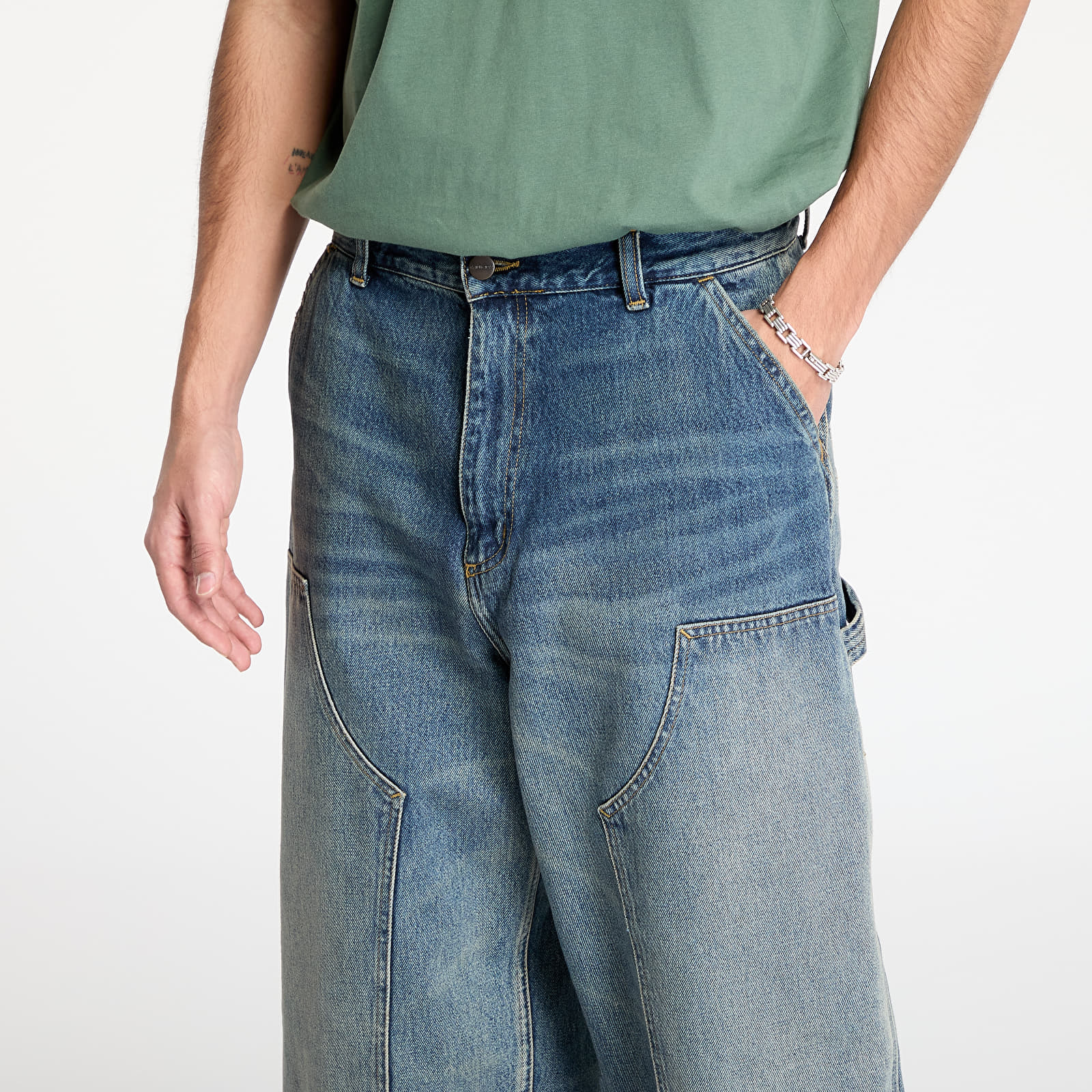 Дънки Carhartt WIP W' Brandon Double Knee Pant Blue Worn Used Wash