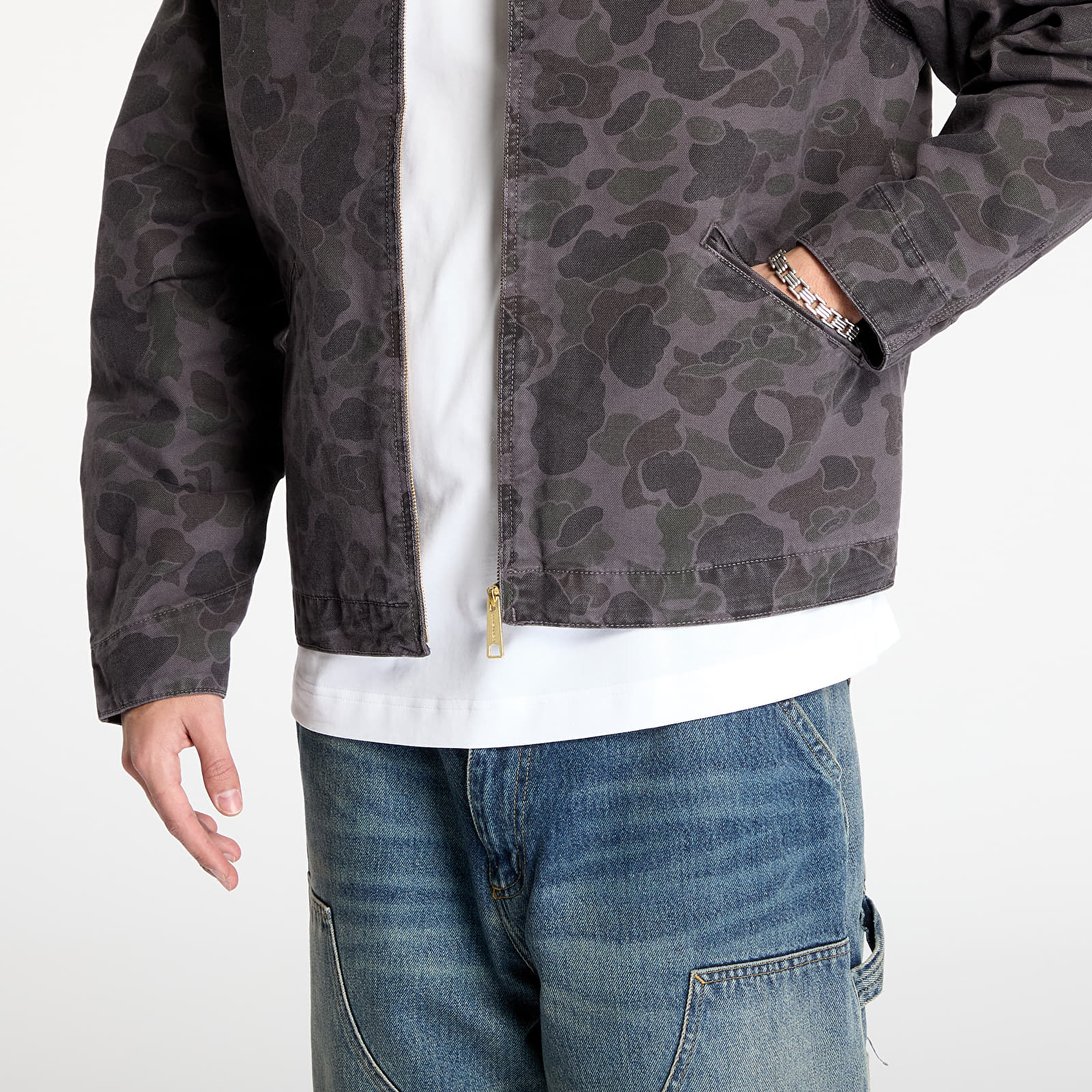 Men's jackets Carhartt WIP Duck Detroit Jacket UNISEX Camo Duck/ Green/ Graphite Garment Dyed