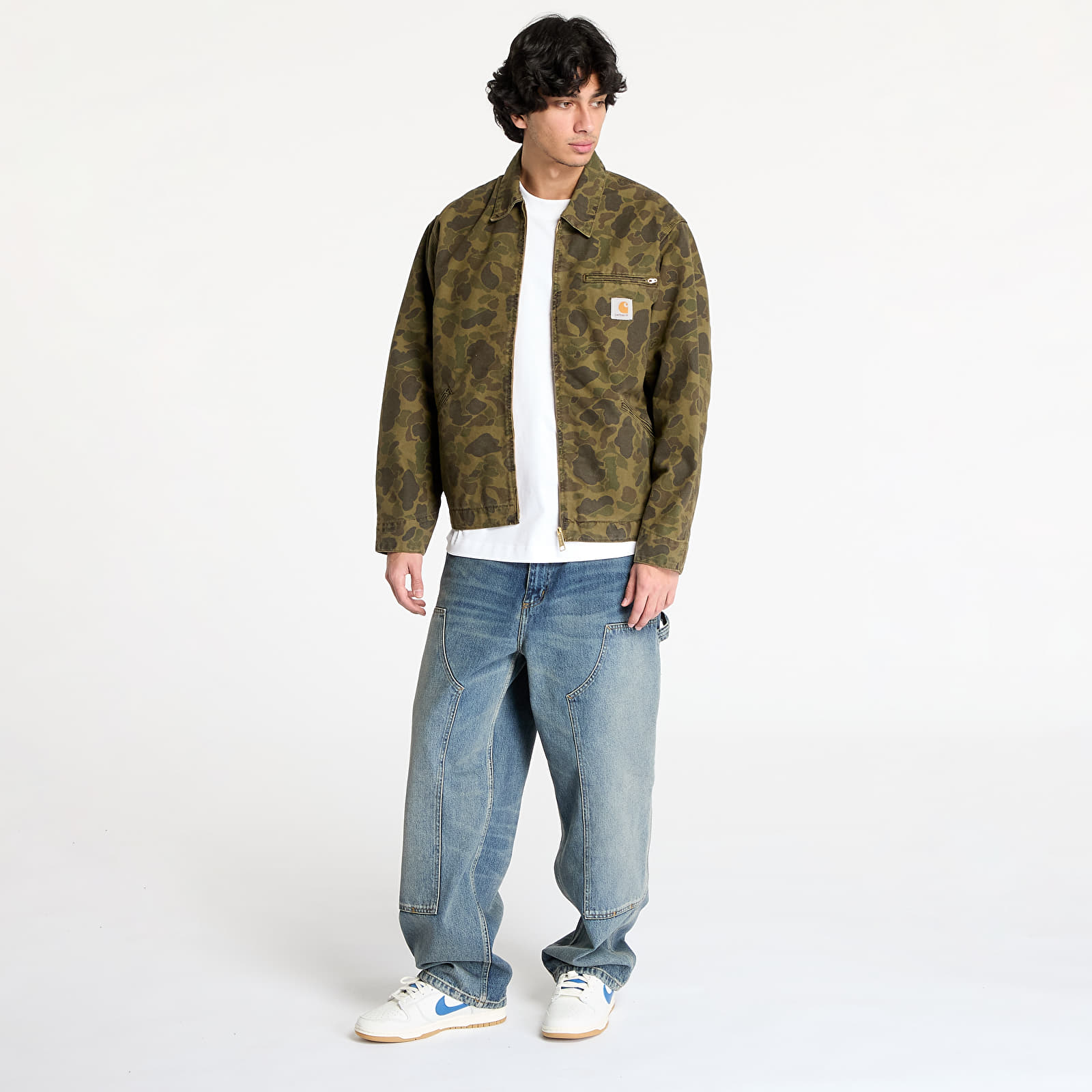Men's jackets Carhartt WIP Duck Detroit Jacket UNISEX Camo Duck/ Green/ Office Green Garment Dyed