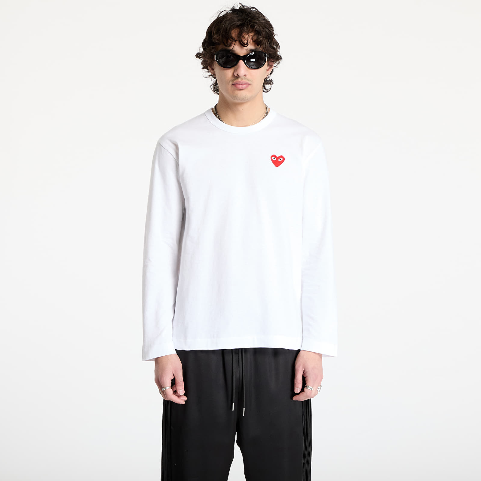 Koszulki Comme des Garçons PLAY Long Sleeve Tee UNISEX White