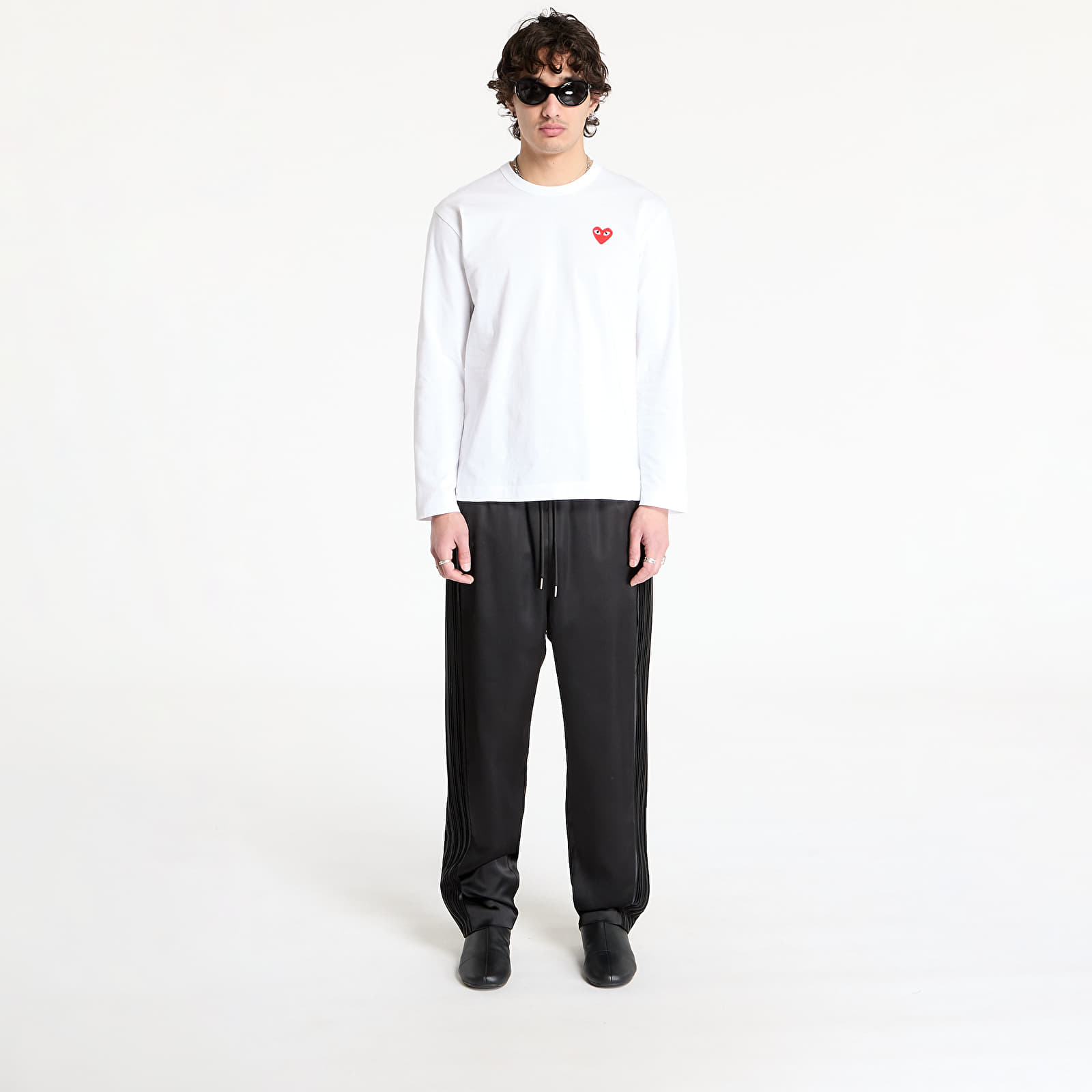 Koszulki Comme des Garçons PLAY Long Sleeve Tee UNISEX White