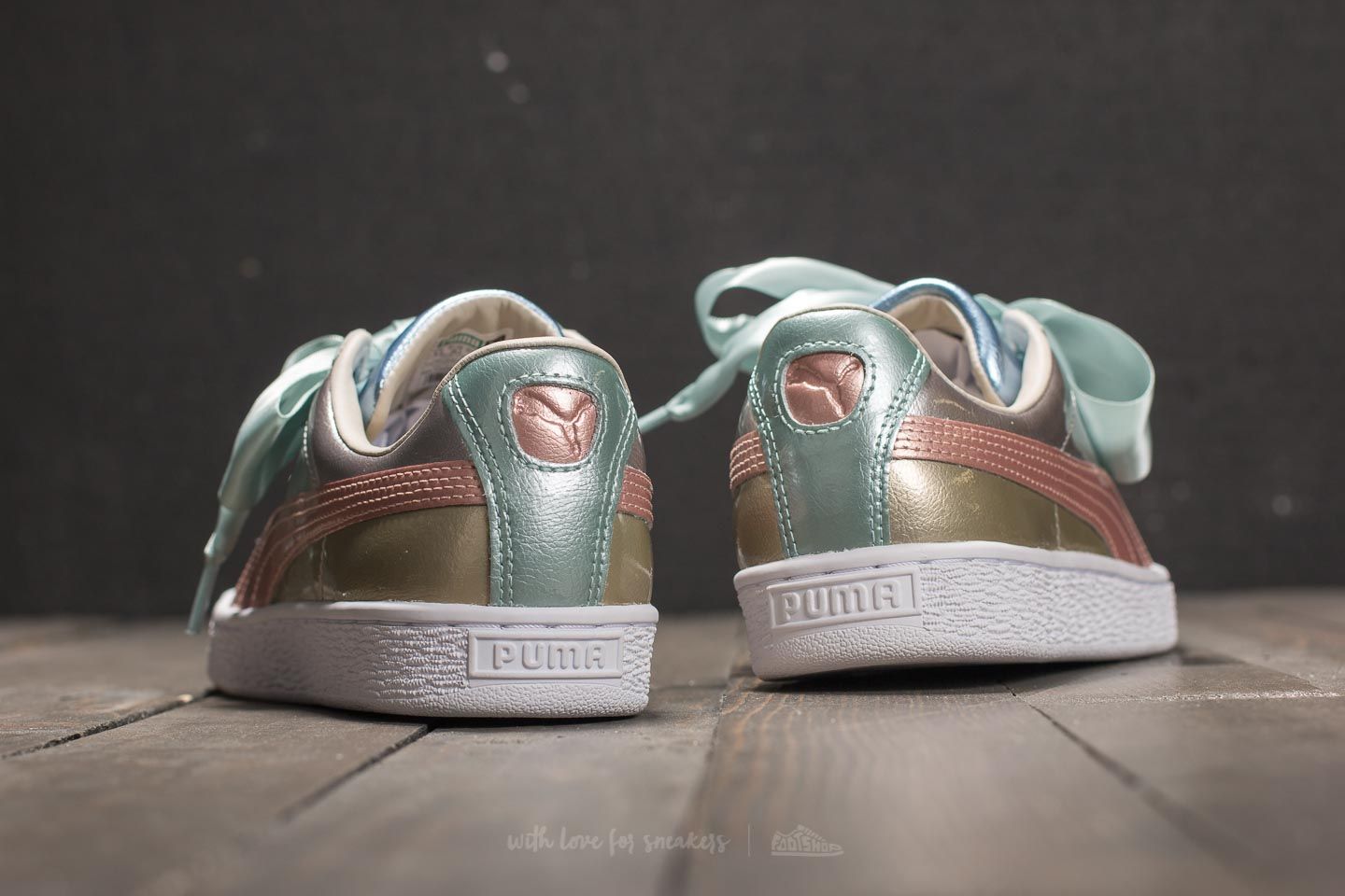 Women s shoes Puma Basket Heart Bauble FM Wn s Silver Footshop