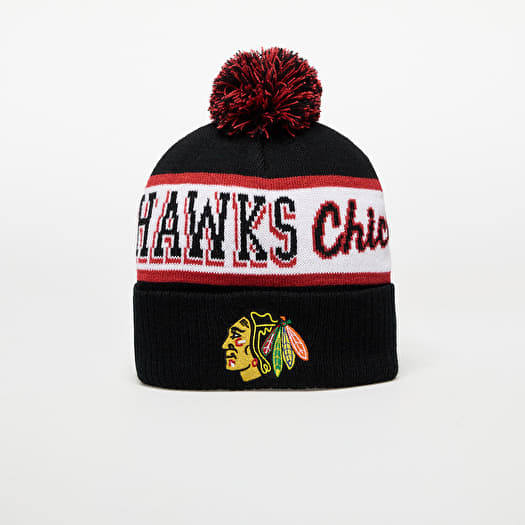 Mitchell & Ness NHL Block Sweep Pom Knit Chicago Blackhawks Black