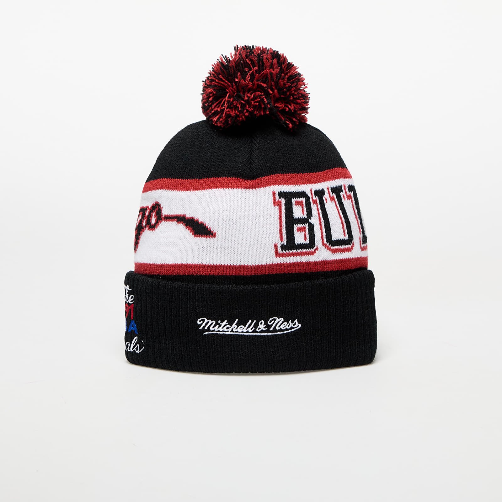 Hats Mitchell & Ness NBA Block Sweep Pom Knit Chicago Bulls Black