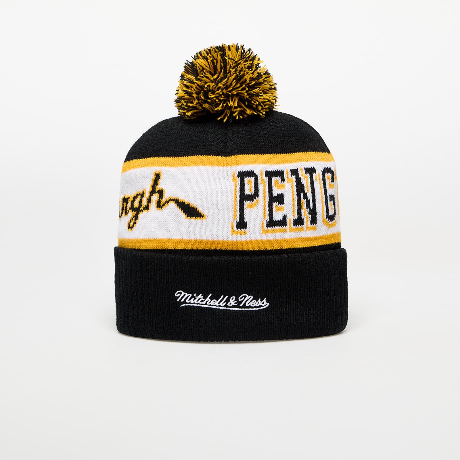 Hats Mitchell & Ness NHL Block Sweep Pom Knit Pittsburgh Penguins Black
