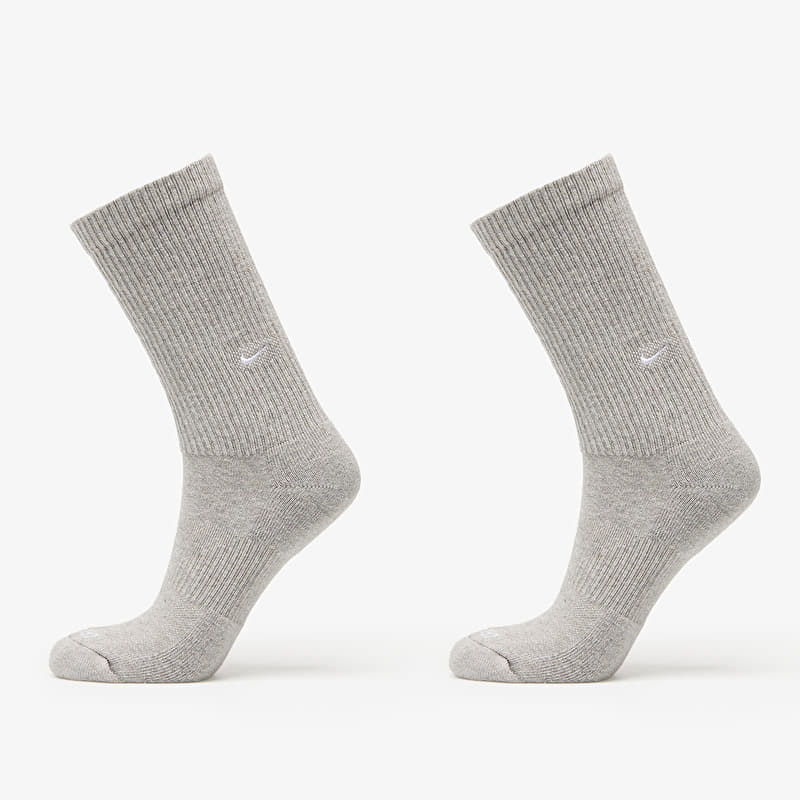 Calzini Nike Everyday Cushioned Crew Socks 2-Pack Dark Grey Heather/ White