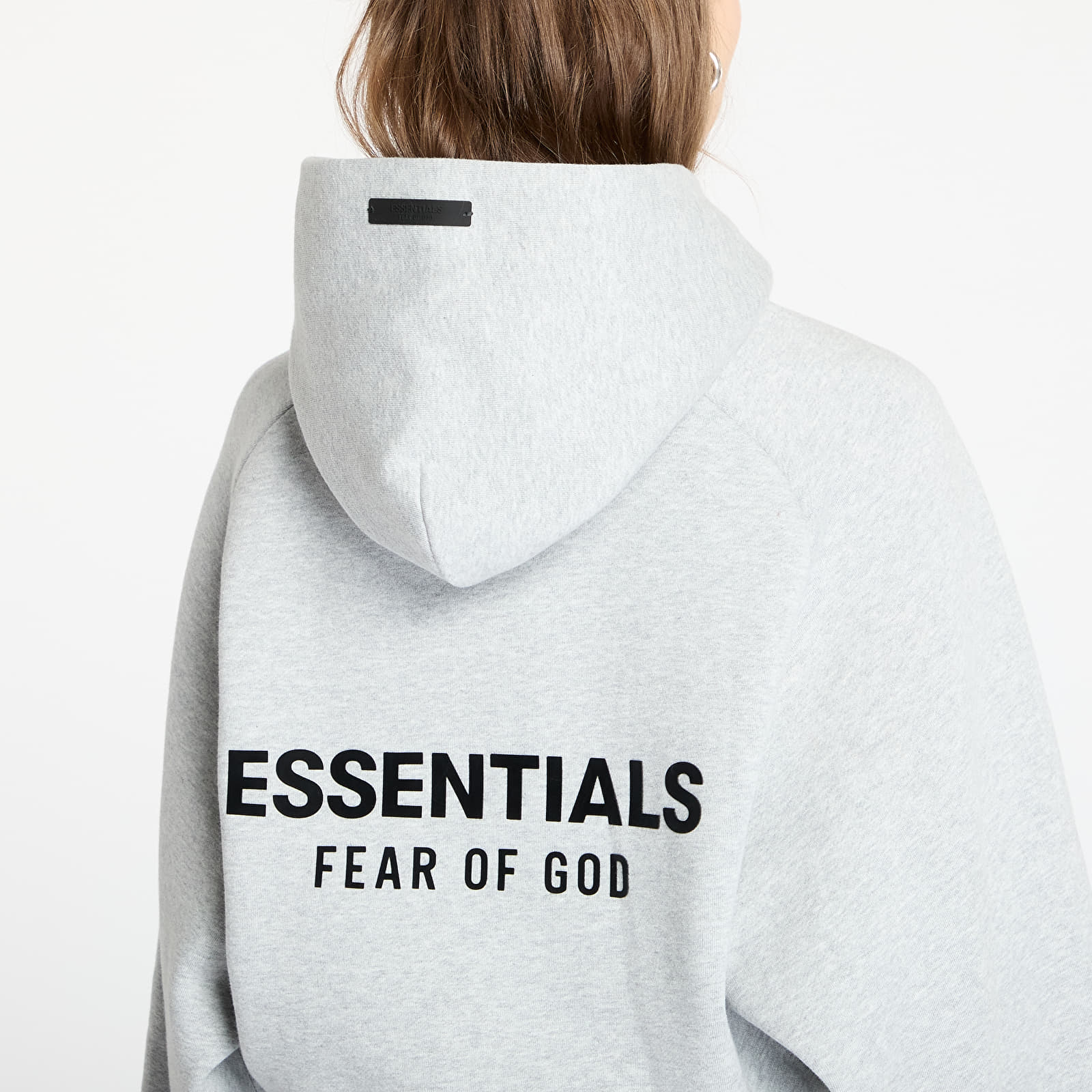 Kapucnis pulóverek és pulcsik Fear Of God ESSENTIALS Fleece Cropped Hoodie Light Heather Gray