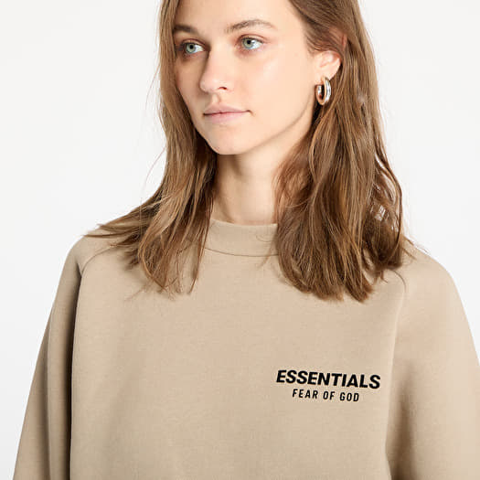 Fear Of God ESSENTIALS Fleece Cropped Crewneck Desert Sand Footshop
