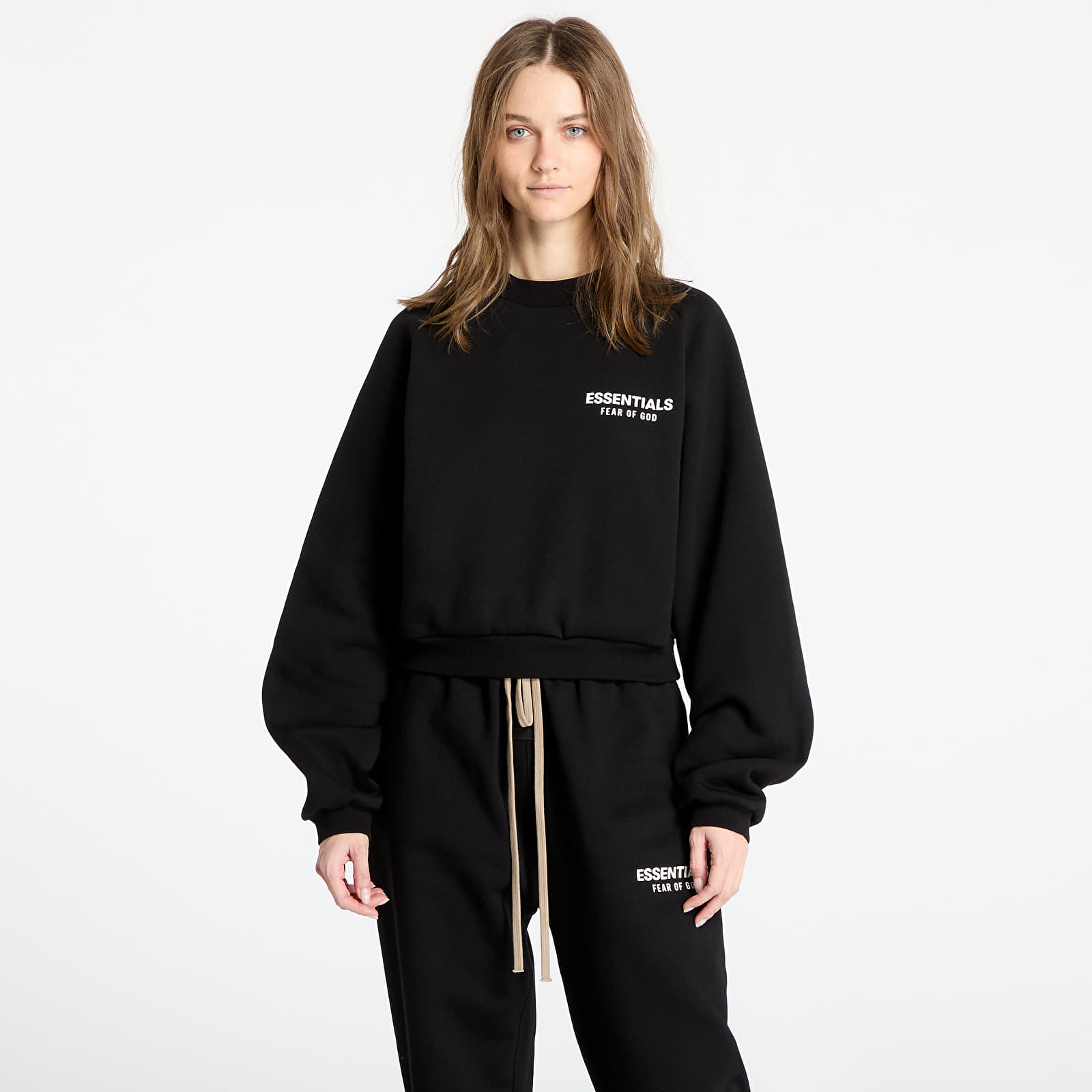 Hoodies and sweatshirts  Fear Of God ESSENTIALS Fleece Cropped Crewneck Black