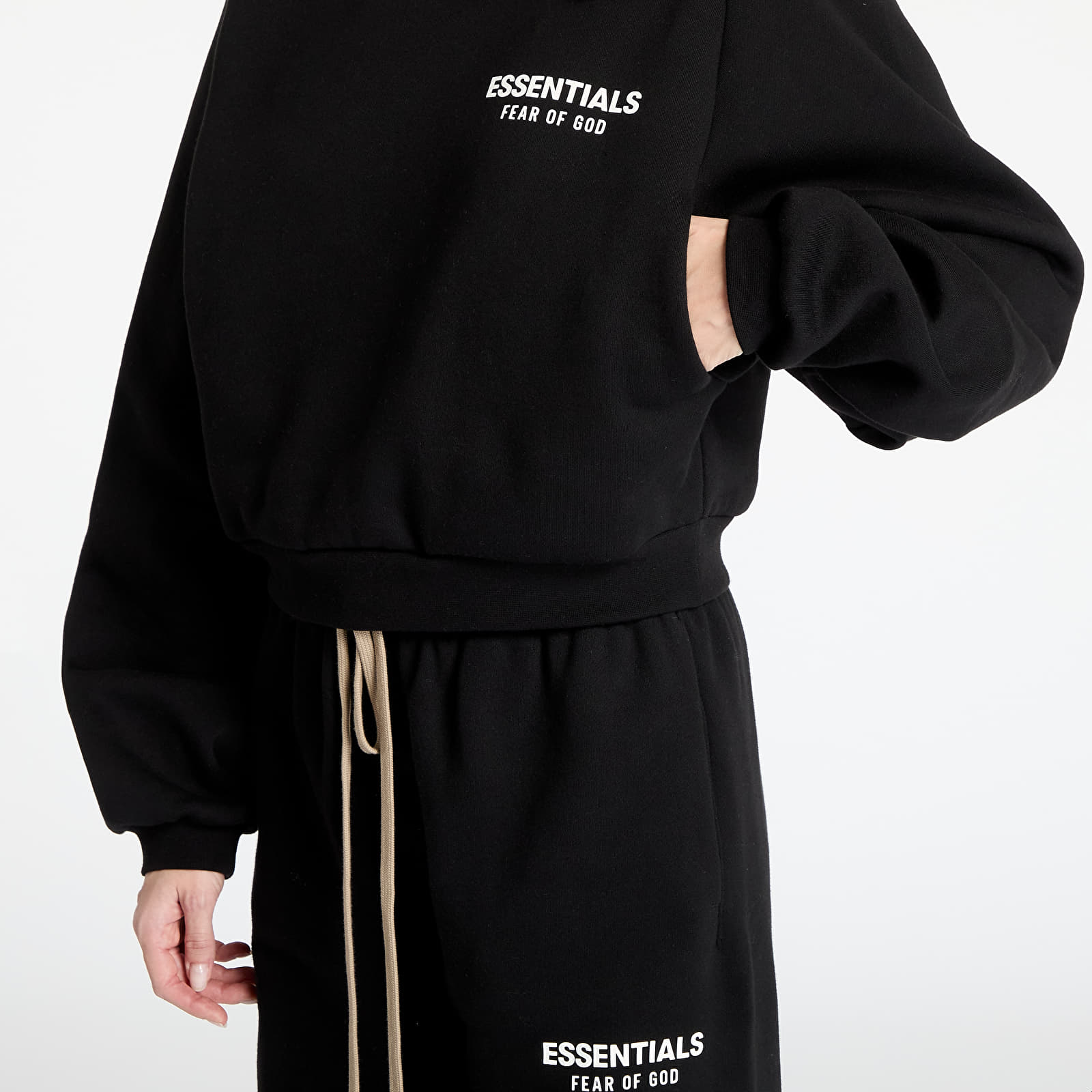 Hoodies and sweatshirts  Fear Of God ESSENTIALS Fleece Cropped Crewneck Black