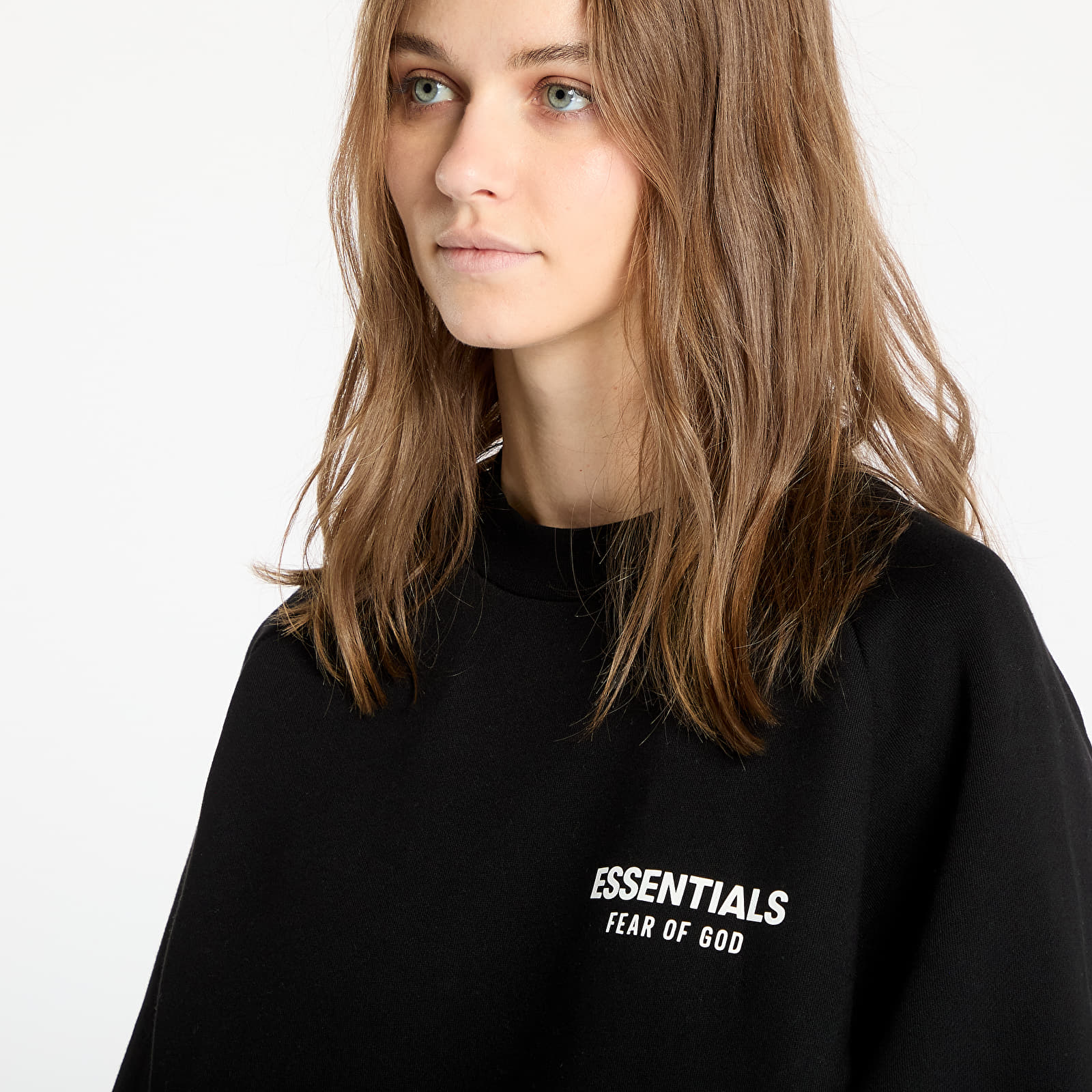 Hoodies and sweatshirts  Fear Of God ESSENTIALS Fleece Cropped Crewneck Black