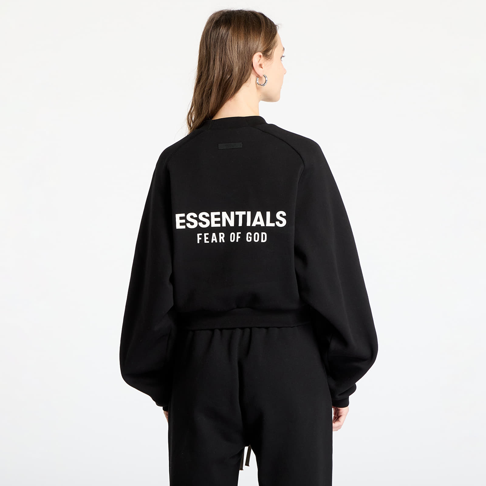 Hoodies and sweatshirts  Fear Of God ESSENTIALS Fleece Cropped Crewneck Black