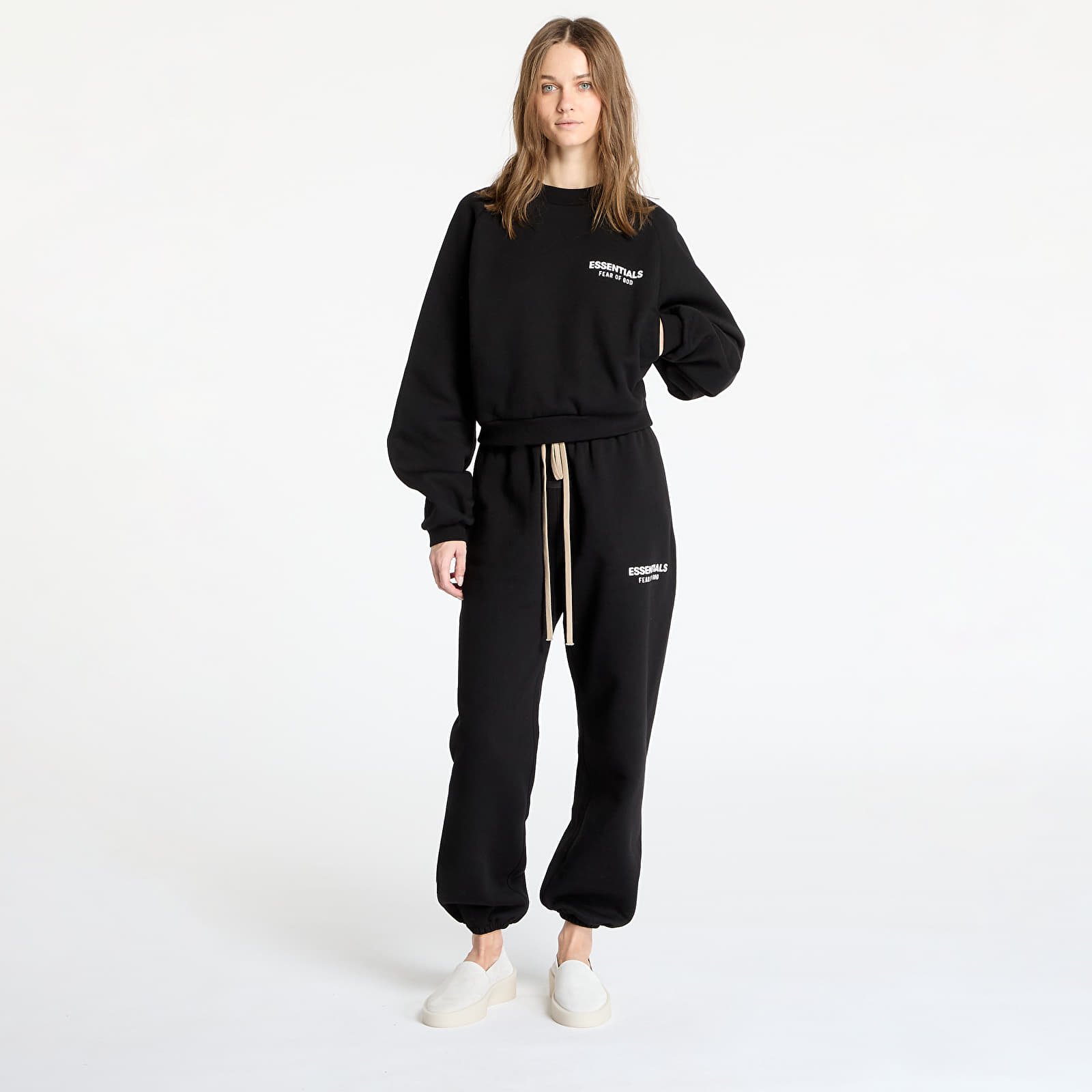 Hoodies and sweatshirts  Fear Of God ESSENTIALS Fleece Cropped Crewneck Black