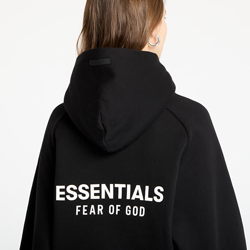 Fear Of God ESSENTIALS Fleece Cropped Hoodie Black | Footshop