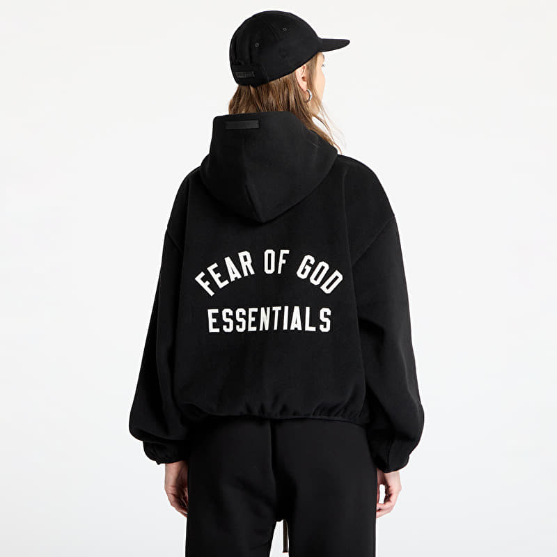 Jackets Fear Of God ESSENTIALS Brushed Hooded Bomber Black