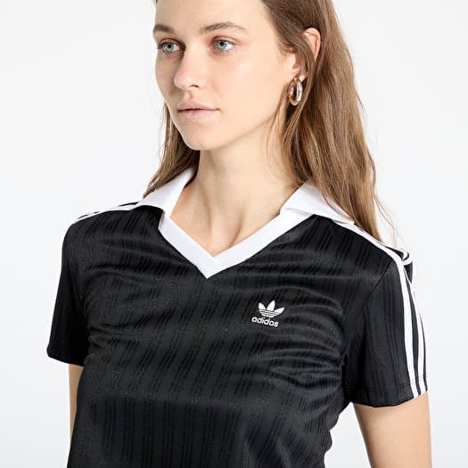 【ADIDAS ORIGINALS】★正規品★ADICOLOR VNECK POLO TSHIRT★ adidas Adicolor Football Jacquard V-Neck Crop Polo Shirt