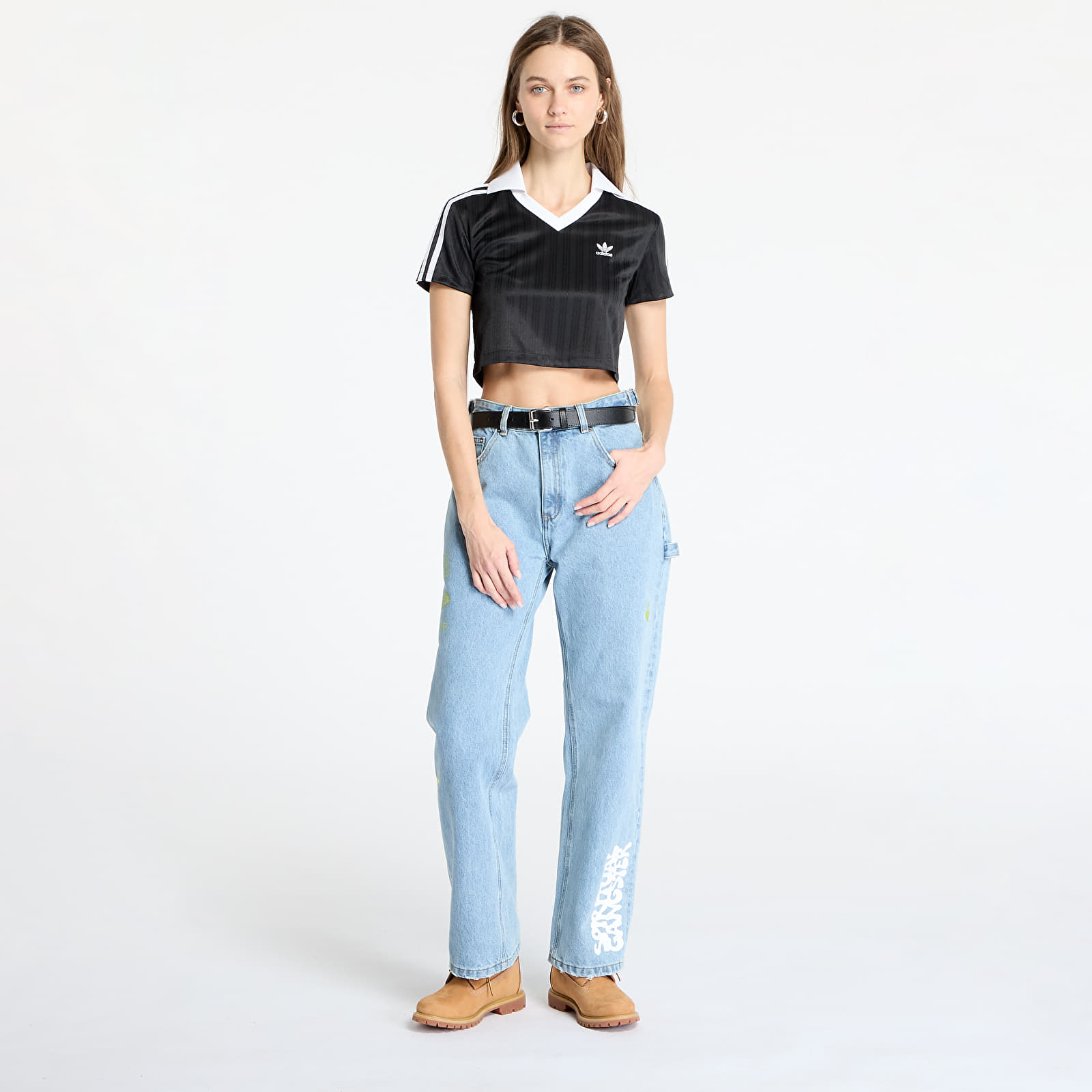 Trička adidas V-Neck Polo Black