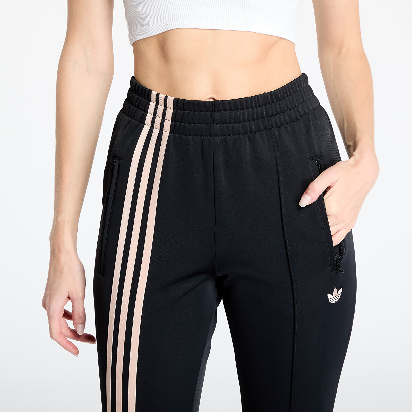 Spodnie dresowe adidas 3 Stripes Flared Firebird Trackpant Black