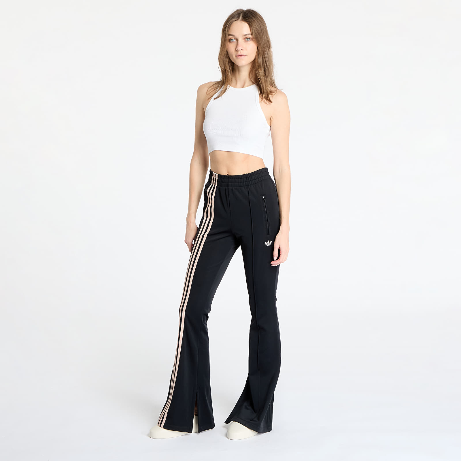 Spodnie dresowe adidas 3 Stripes Flared Firebird Trackpant Black