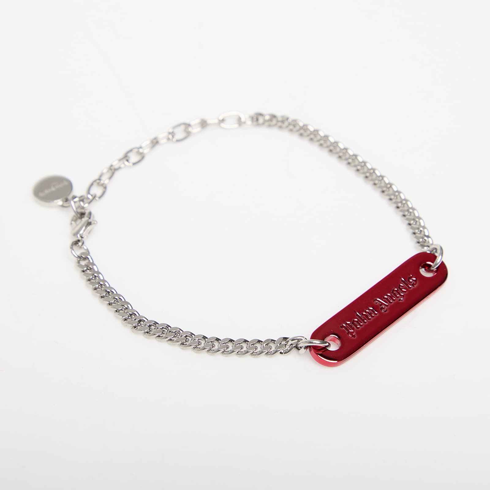 Bracelets Palm Angels Logo Plate Bracelet Silver/ Red