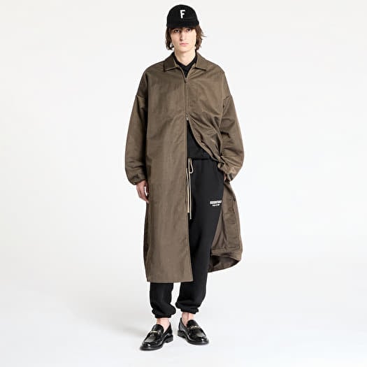 Fear Of God ESSENTIALS Textured Nylon Trench Coat Brown