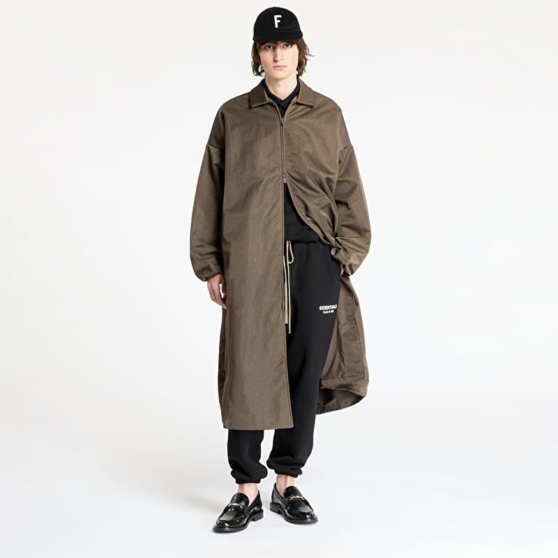 Fear Of God ESSENTIALS Textured Nylon Trench Coat Brown | Footshop