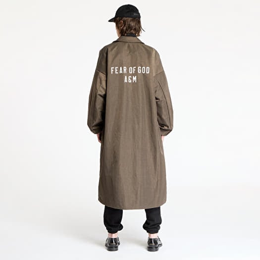 Jackets and Coats Fear Of God ESSENTIALS Textured Nylon Trench Coat Brown Footshop