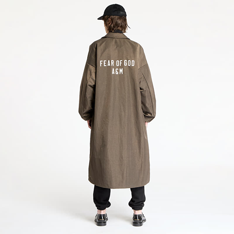 Fear Of God ESSENTIALS Textured Nylon Trench Coat Brown | Footshop
