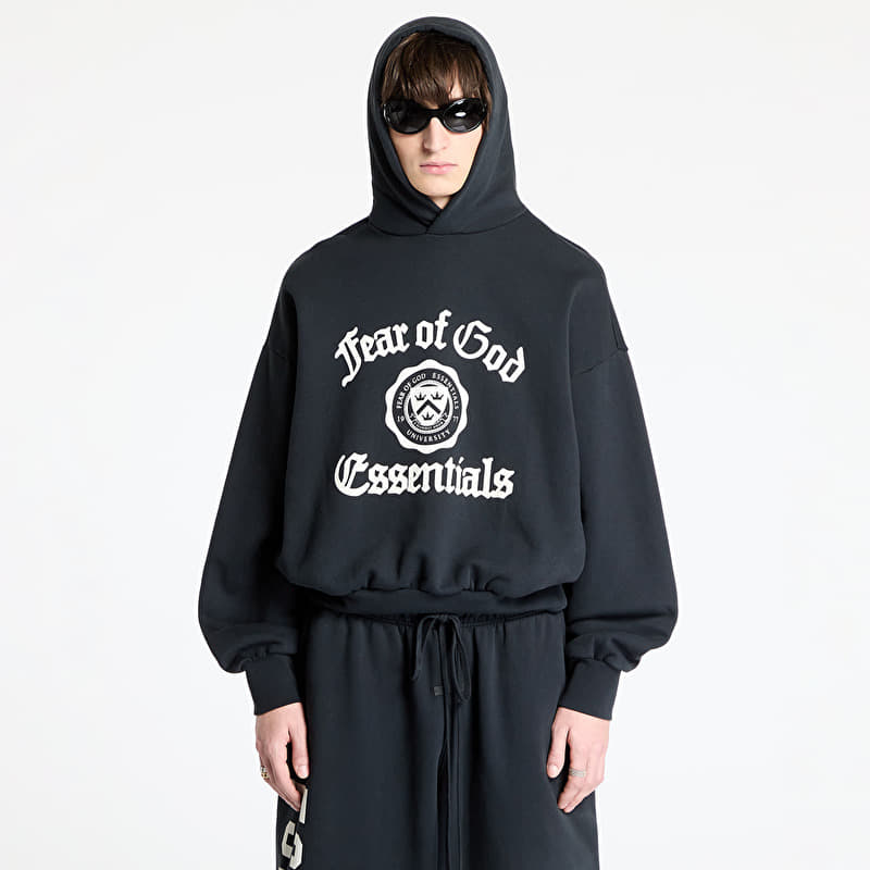 Fear Of God ESSENTIALS Heavy Fleece Vintage Shrunken Hoodie Black