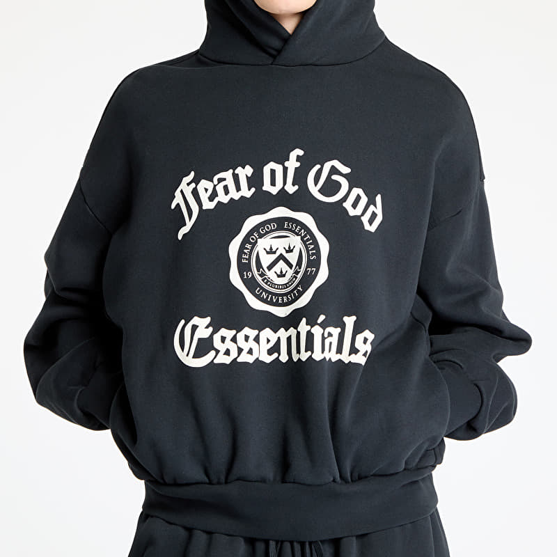 Fear Of God ESSENTIALS Heavy Fleece Vintage Shrunken Hoodie Black