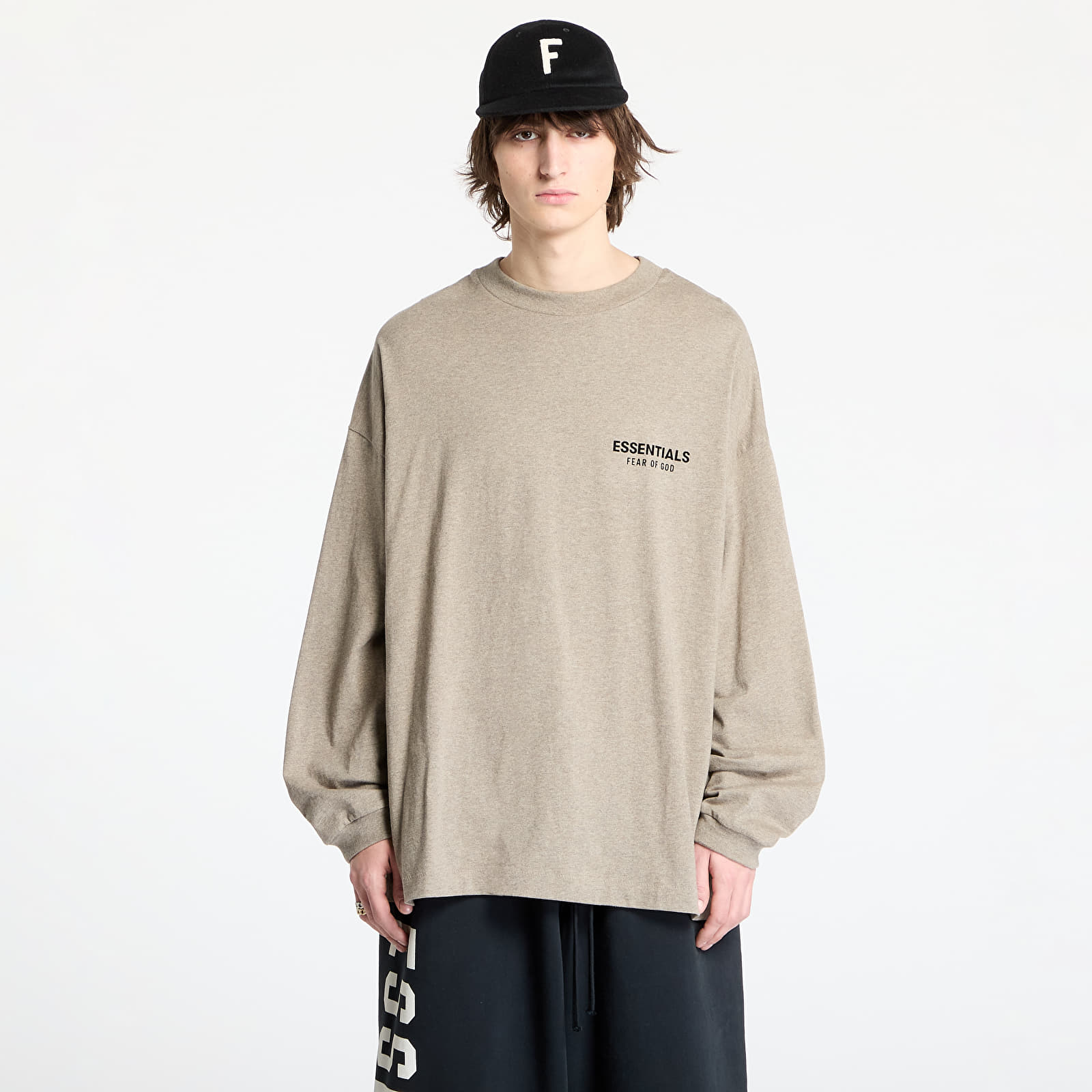 T-Shirts Fear Of God ESSENTIALS Jersey Long Sleeve T-Shirt Heather Gray