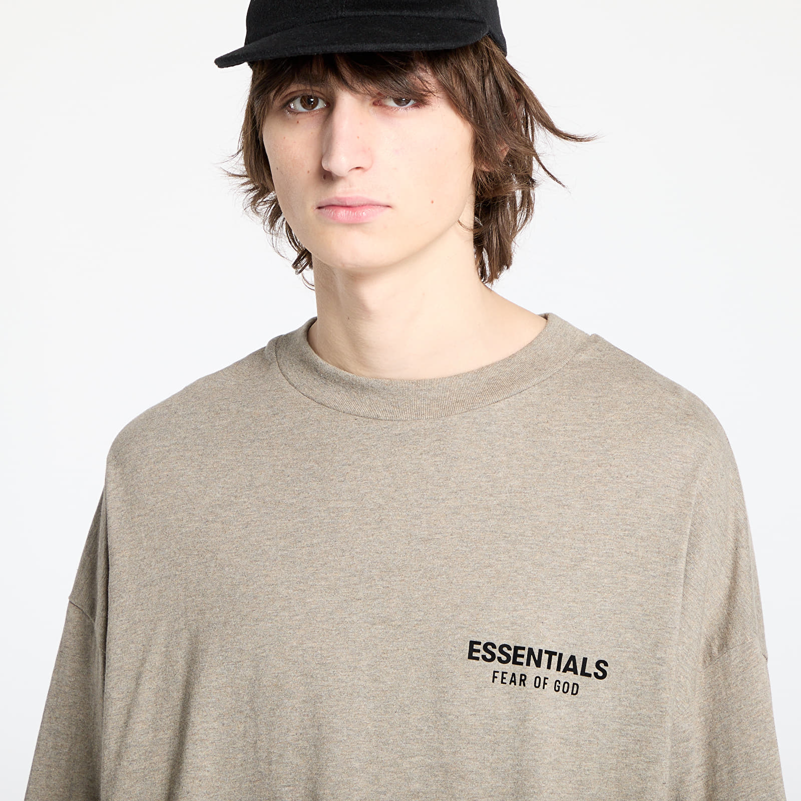 T-Shirts Fear Of God ESSENTIALS Jersey Long Sleeve T-Shirt Heather Gray