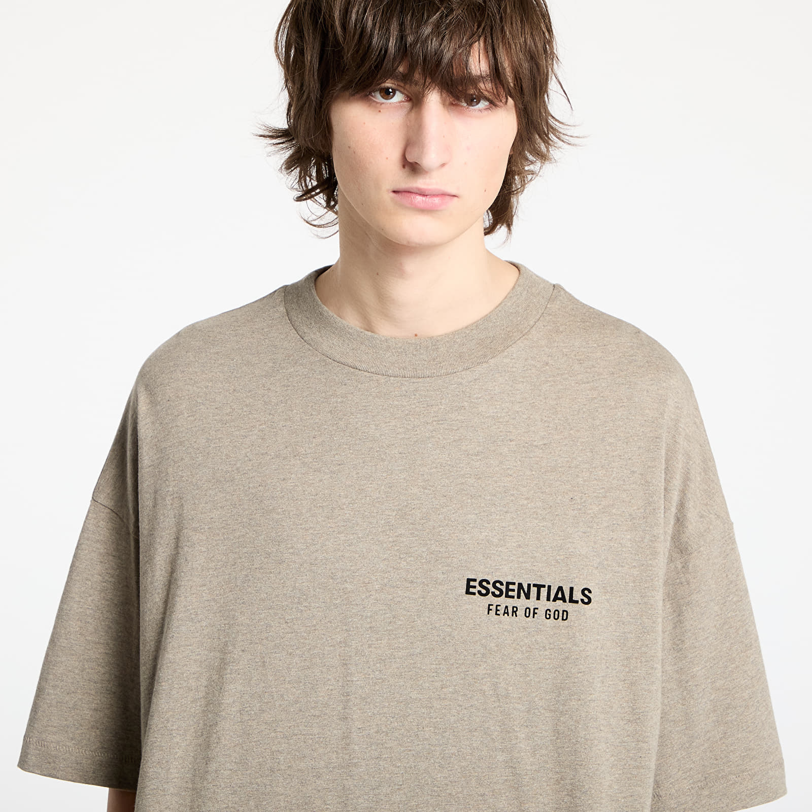 Marškinėliai Fear Of God ESSENTIALS Jersey Crewneck T-Shirt Heather Gray