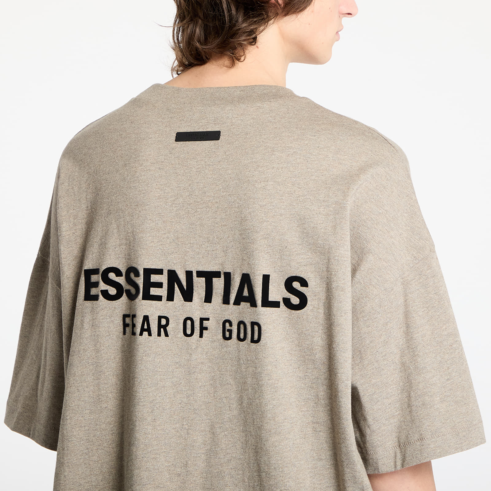 Marškinėliai Fear Of God ESSENTIALS Jersey Crewneck T-Shirt Heather Gray
