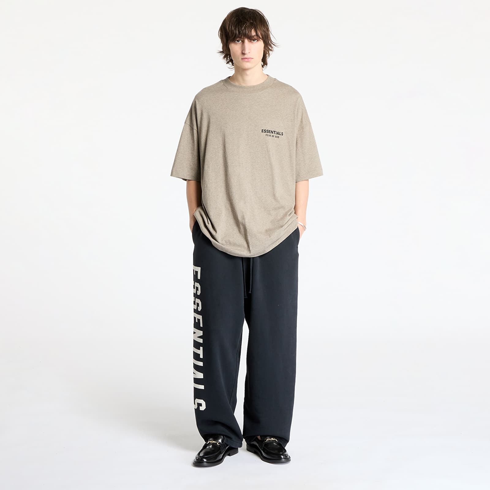 Marškinėliai Fear Of God ESSENTIALS Jersey Crewneck T-Shirt Heather Gray