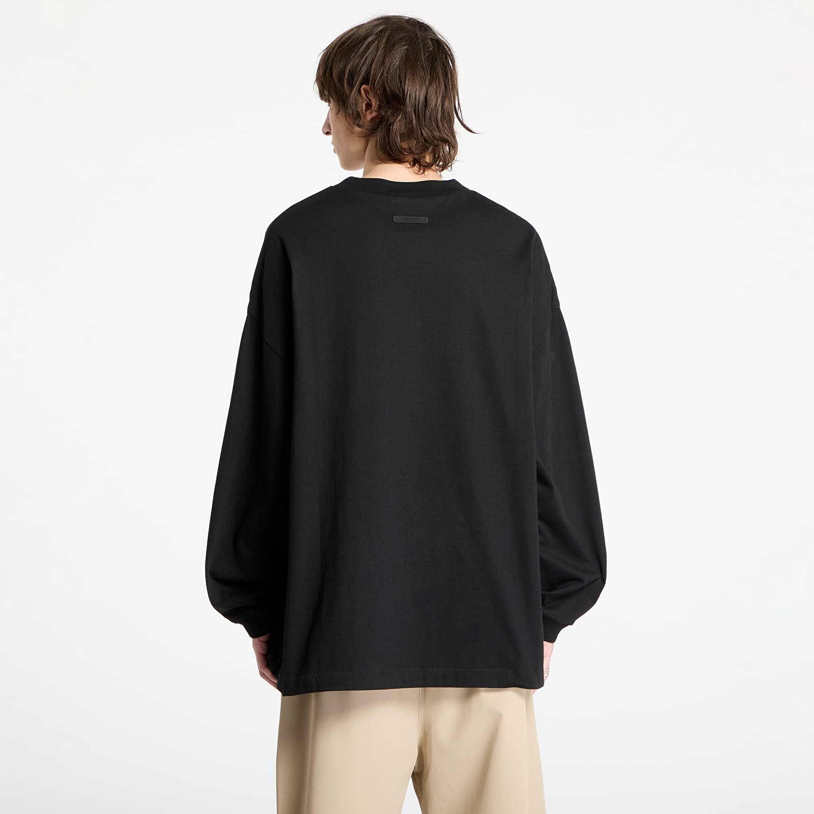 Pólók Fear Of God ESSENTIALS Jersey Long Sleeve Tee Black
