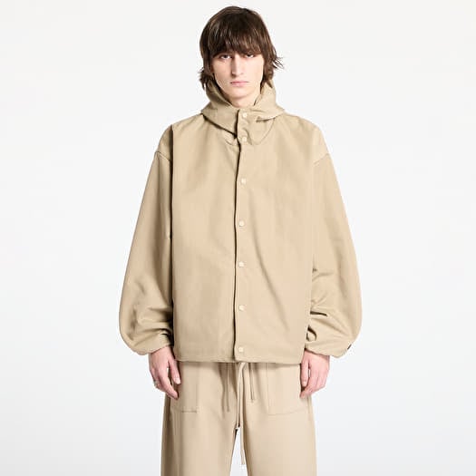 Fear Of God ESSENTIALS Textured Nylon Hooded Coaches Jacket Desert Sand