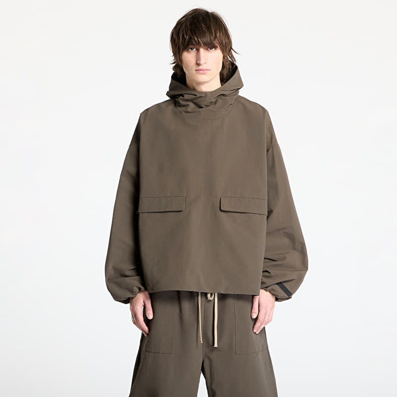 Fear Of God ESSENTIALS Military Nylon Hooded Anorak Brown | Footshop