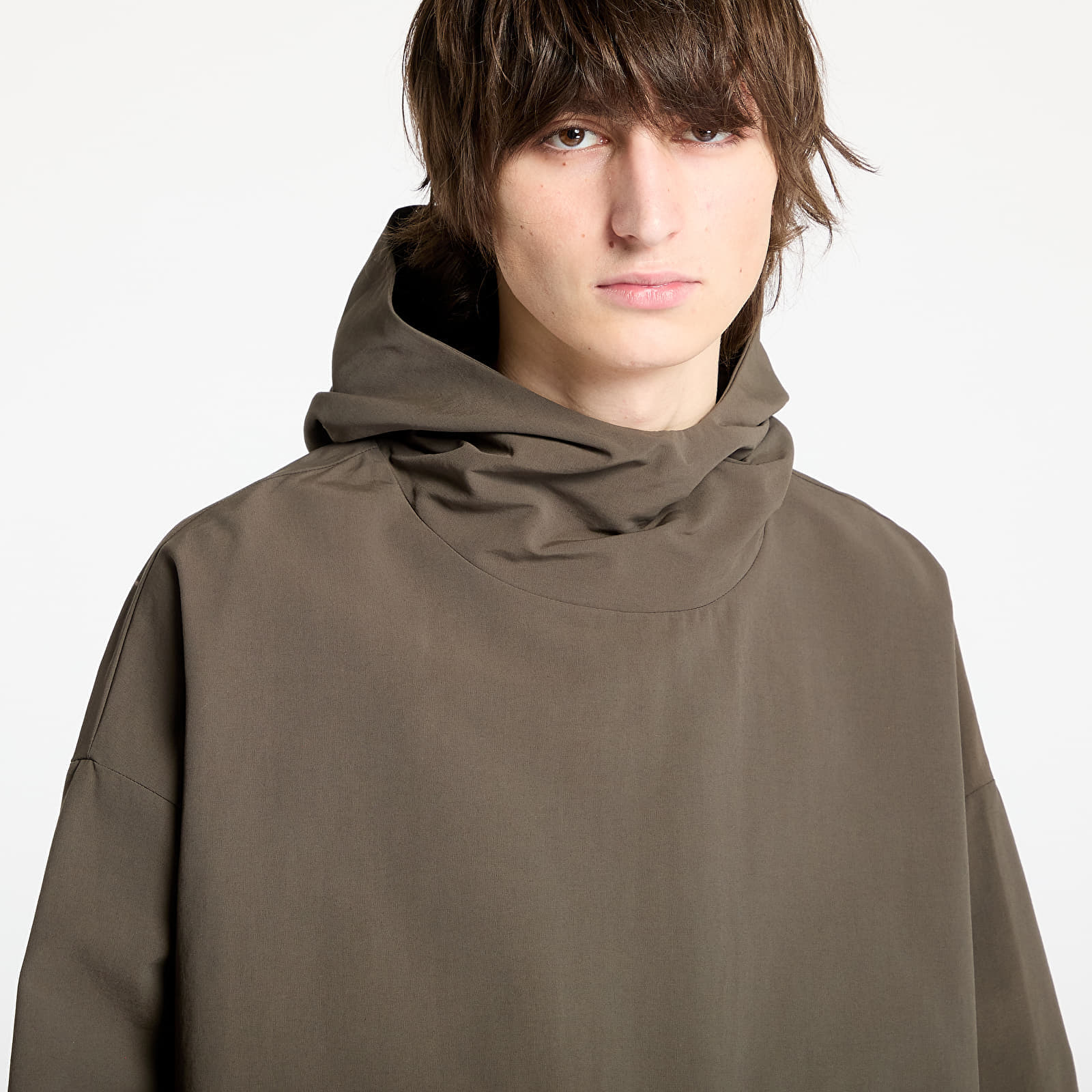 Jacheta Fear Of God ESSENTIALS Military Nylon Hooded Anorak Brown - 1 | YEO