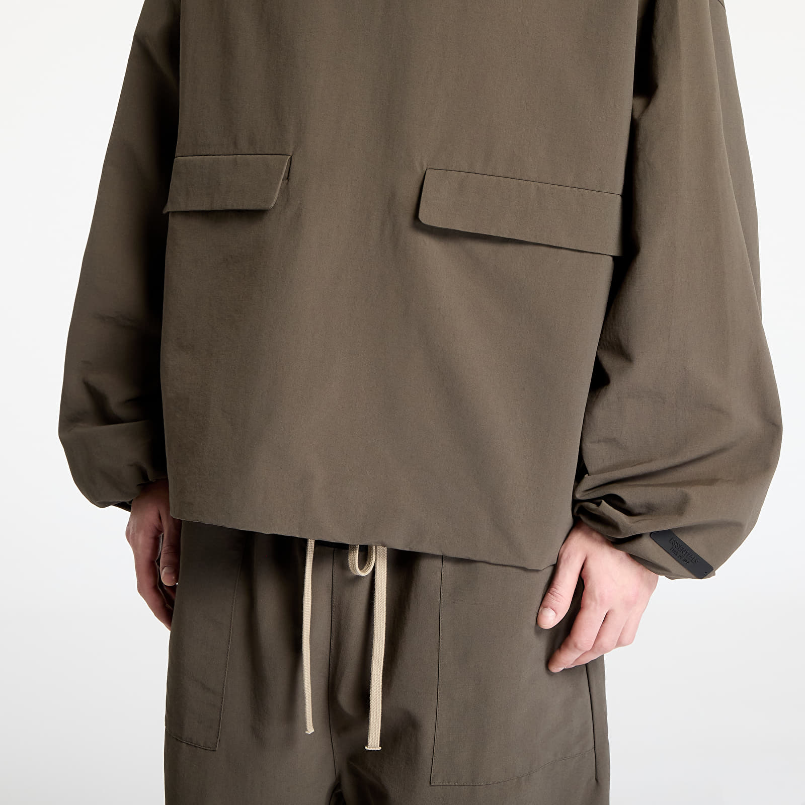 Geci Fear Of God ESSENTIALS Military Nylon Hooded Anorak Brown