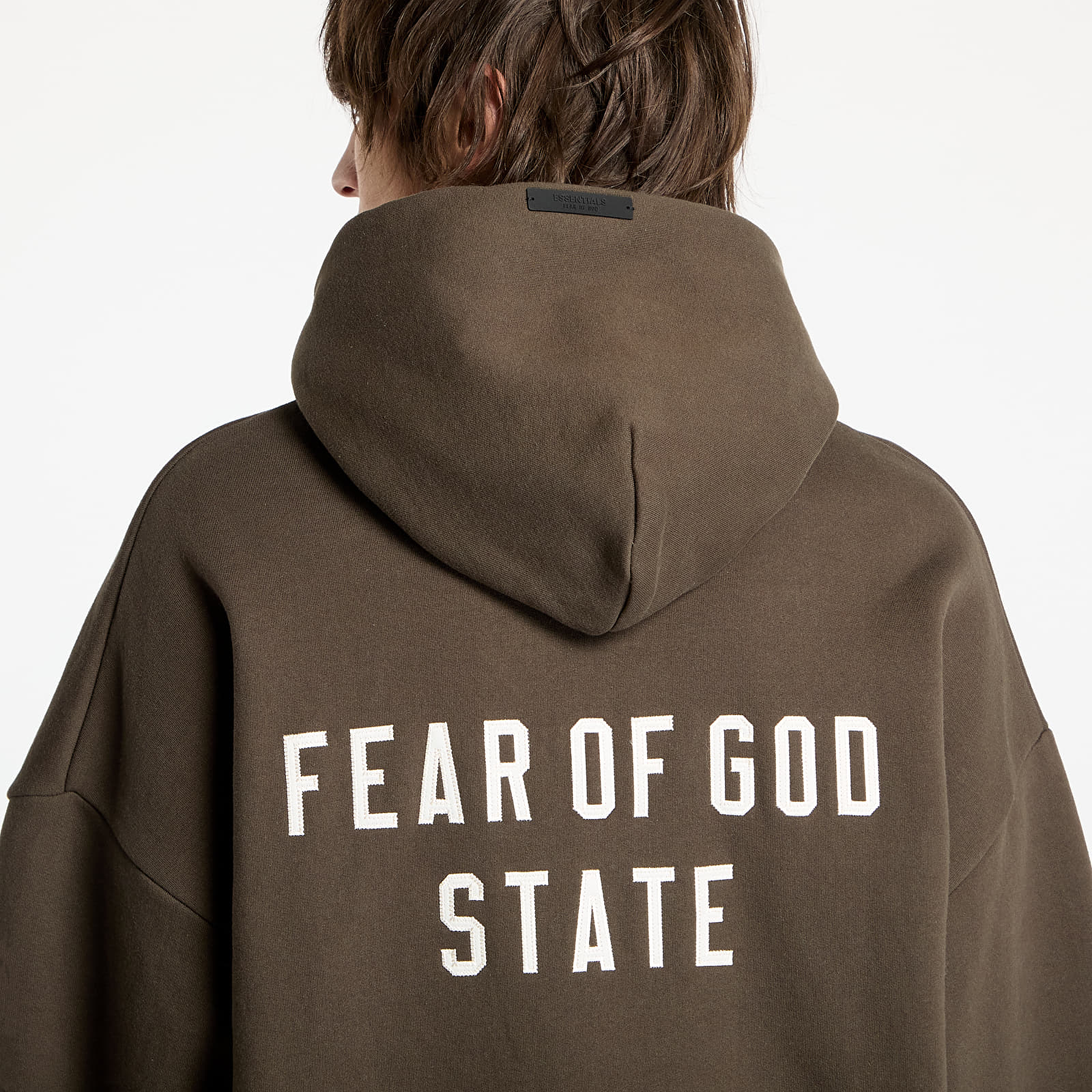 Hanorace Fear Of God ESSENTIALS Heavy Fleece Fullzip Hoodie Brown