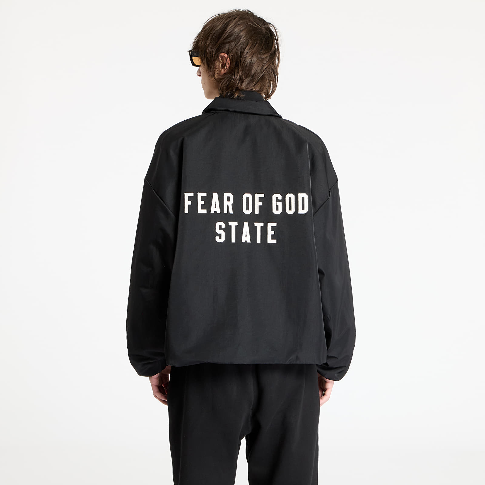 Jacken Fear Of God ESSENTIALS Textured Nylon Trucker Jacket Black